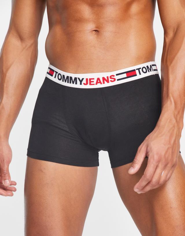 Tommy Jeans logo waistband trunk in black