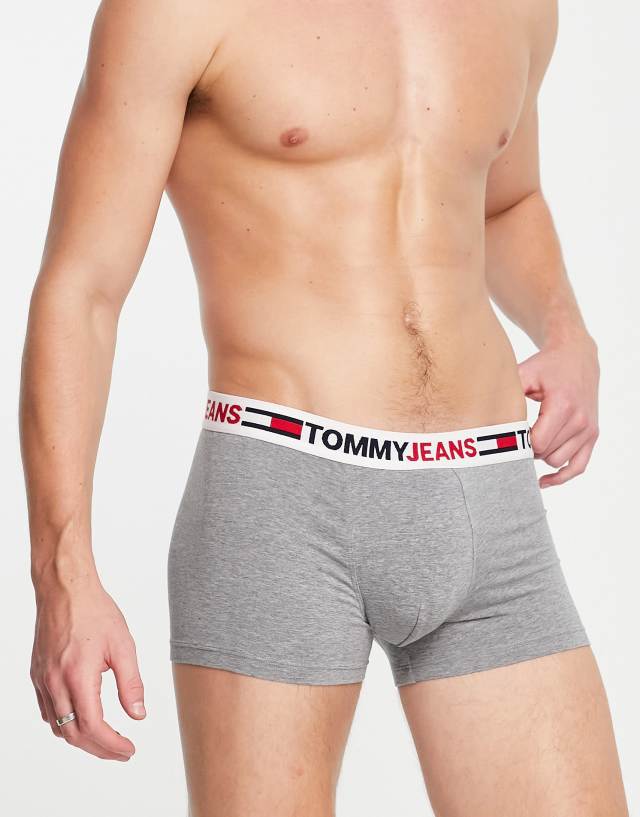 Tommy Jeans logo waistband trunk in gray