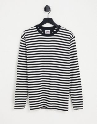 Tommy Jeans long sleeve stripe t-shirt in black & white