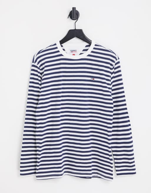 Tommy hilfiger black and shop white striped shirt