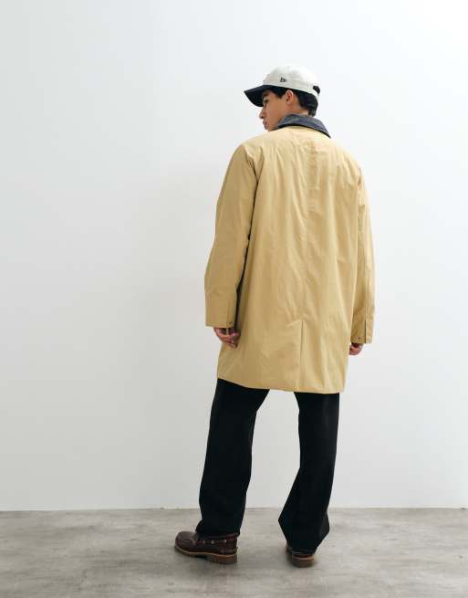 Tommy Jeans longline trench coat with contrast collar in beige, 2 of 5