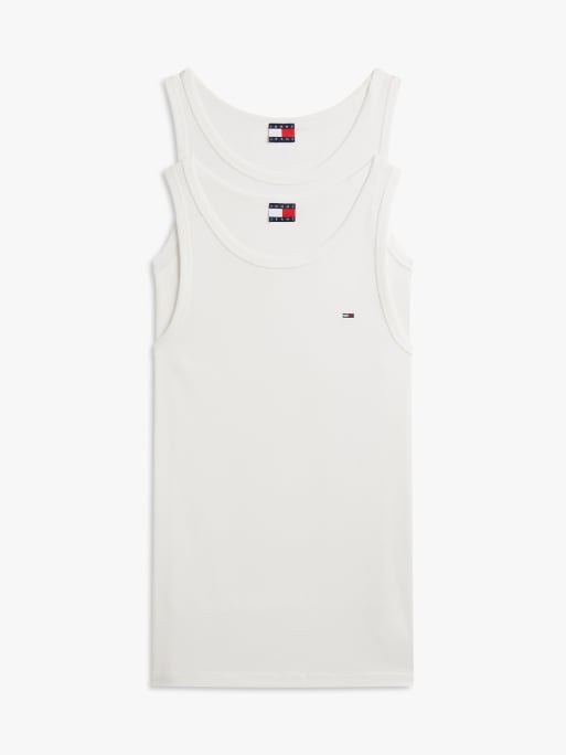 Tommy Jeans - Lot de 2 débardeurs ultra ajustés à logo drapeau - Multicolore