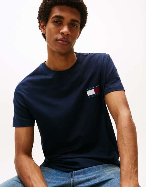 Tommy Jeans - Lot de 2 t-shirts ajustés à logo drapeau - Bleu marine et blanc, 3 de 4