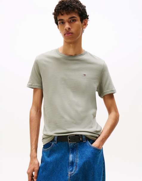 Tommy Jeans - Lot de 2 t-shirts ultra slim - Vert sauge et blanc - view 1