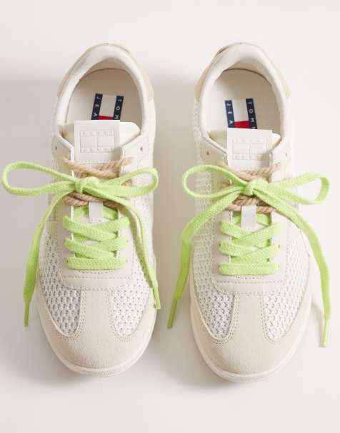 Tommy Jeans low profile runner trainers in ivory - view 1