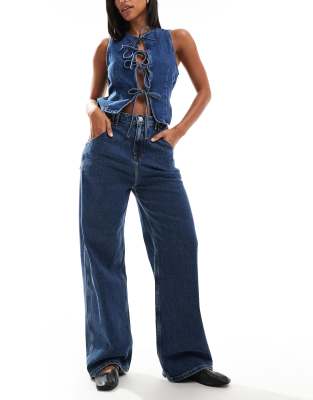 Tommy Jeans Tommy Jeans low rise baggy jeans in mid wash-Blue