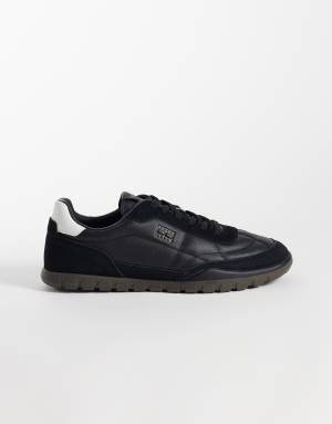 Tommy Jeans Lowlo premium leather trainers in black