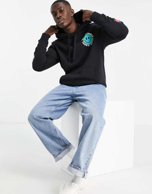 Tommy Jeans Luv the world capsule hoodie with back logo in black