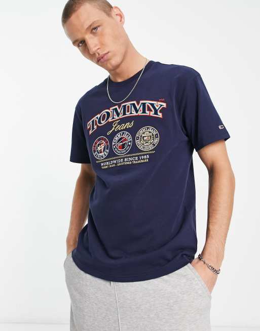 Tommy Jeans luxe logo classic fit t shirt in twilight navy