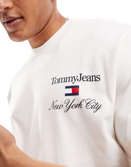 Tommy Jeans - Luxe - Vit t-shirt i avslappnad skate-passform med logga, 4 av 4