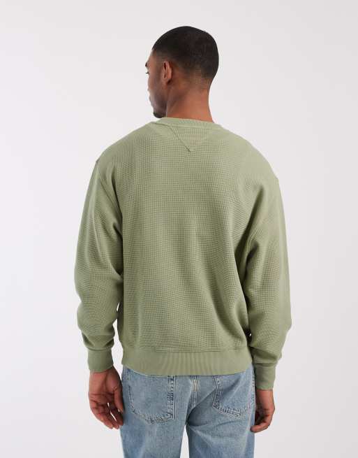 Tommy Jeans – Luźna bluza o waflowej teksturze w kolorze khaki, 3 z 5