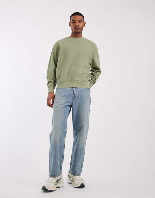 Tommy Jeans – Luźna bluza o waflowej teksturze w kolorze khaki, 5 z 5