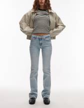 Boux Avenue Layla embroidered flower ribbon thong in pink