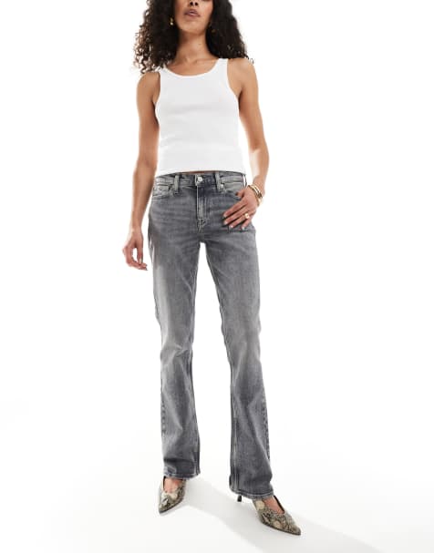 Tommy Jeans Maddie mid rise bootcut flared jeans in washed black - view 1