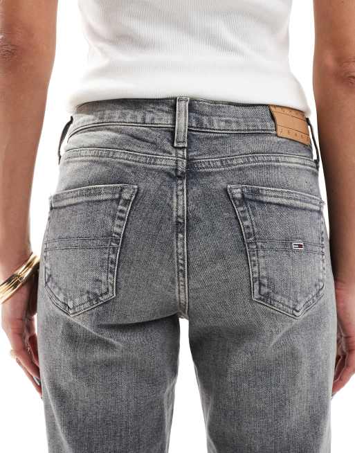 Tommy Jeans Maddie mid rise bootcut flared jeans in washed black, 4 of 5