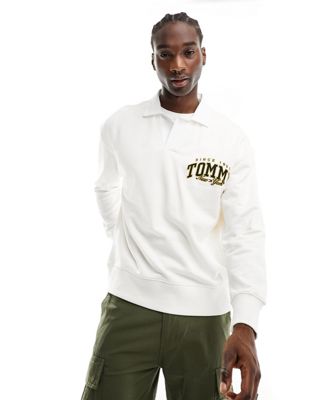 Tommy Jeans relaxed luxe varsity rugby shirt in white - ASOS Price Checker