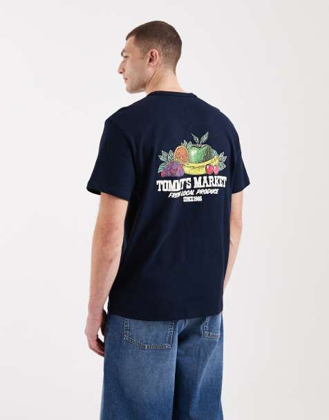 Tommy Jeans – Marinblå, avslappnad t-shirt med fruktlogga - view 1