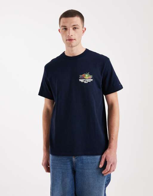 Tommy Jeans – Marinblå, avslappnad t-shirt med fruktlogga, 3 av 5