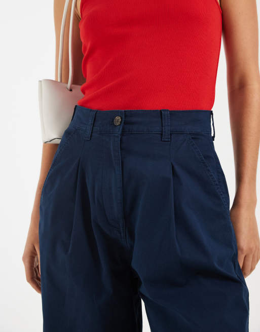 Tommy Jeans – Marinblå, långa chino-shorts med hög midja, 3 av 5