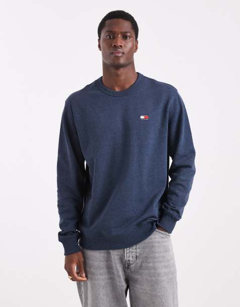 Tommy Jeans – Marinblå sweatshirt med flagglogga framtill - view 1