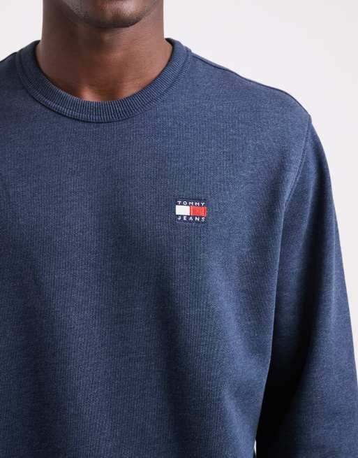 Tommy Jeans – Marinblå sweatshirt med flagglogga framtill, 5 av 5