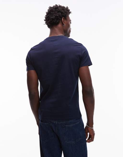 Tommy Jeans – Marinblå t-shirt med bubblig logga framtill och smal passform, 4 av 5