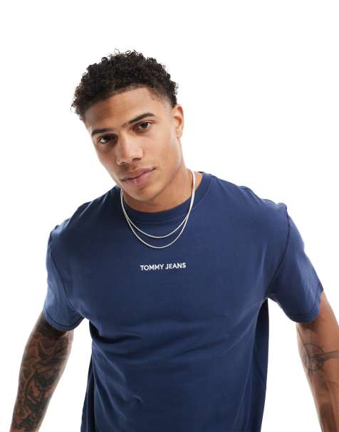 Tommy Jeans – Marinblå t-shirt med liten logga - view 1