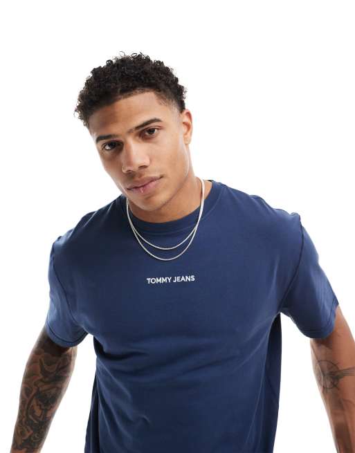 Tommy Jeans – Marinblå t-shirt med liten logga