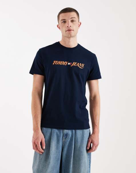 Tommy Jeans – Marinblå t-shirt med tryck baktill - view 1