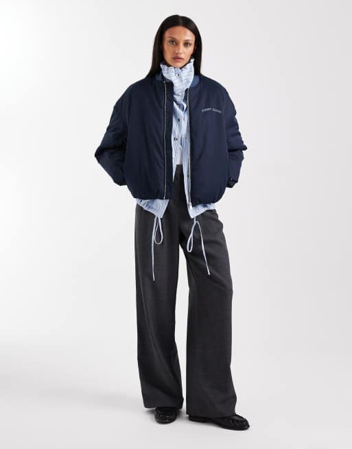 Tommy Jeans - Marineblå bomber-jakke i nylon, 3 af 4
