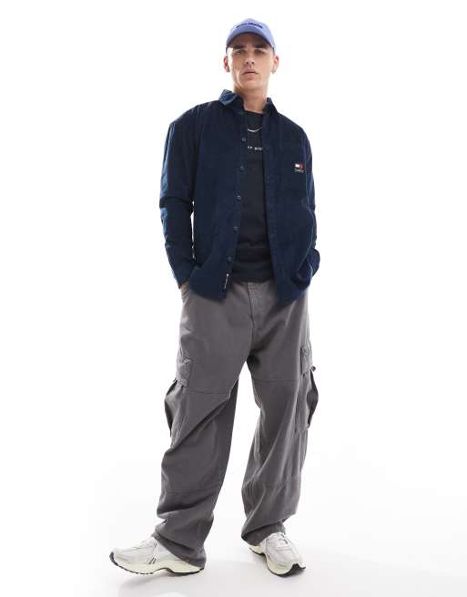 Tommy Jeans - Marineblå chunky fløjlsskjorte, 4 af 4