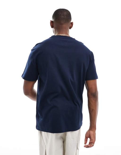Tommy Jeans - Marineblå T-shirt med centreret guldfarvet logo, 4 af 4