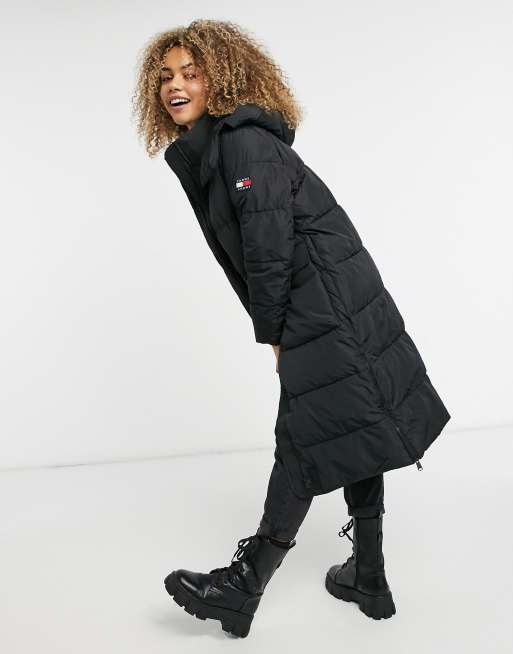 Tommy jeans long 2024 padded hooded coat