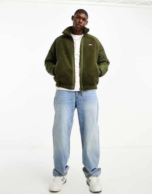 Olive green shop sherpa jacket