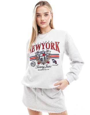 Tommy Jeans - Mehrfarbiges Sweatshirt mit lockerem Schnitt-Grau