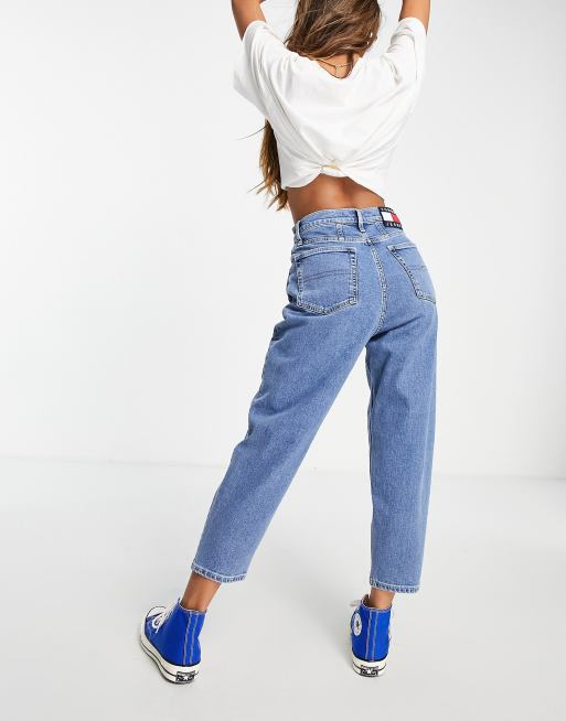 Tommy Jeans – Mellanblå höga mom-jeans, 4 av 4