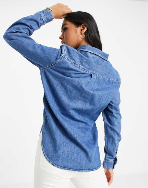 Tommy Jeans – Mellanblå jeansskjorta med flagglogga, 2 av 4