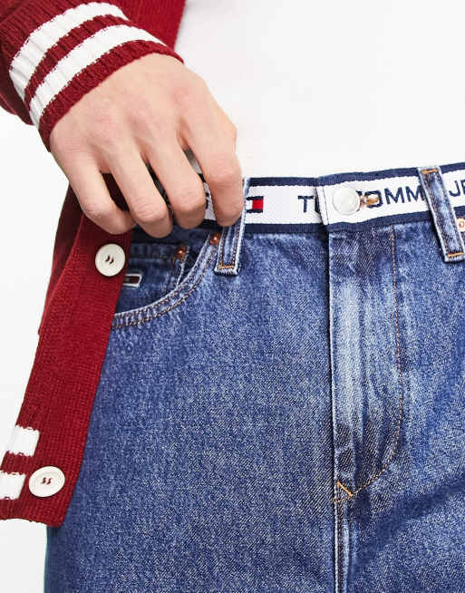 Tommy Jeans – Mellanblå snickarjeans i bomull, skatermodell och avsmalnande passform, 2 av 4