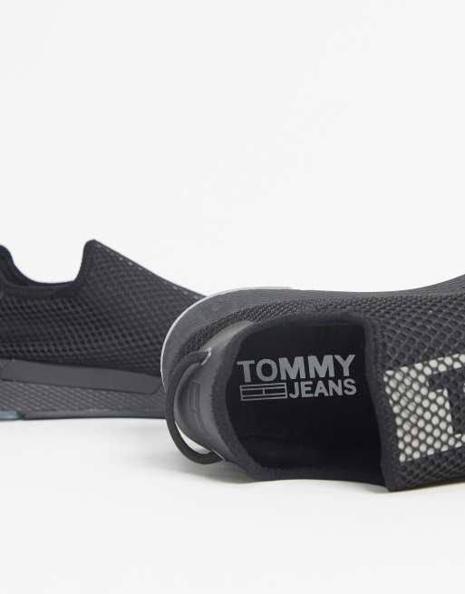 Tommy Jeans mesh sock trainers in black