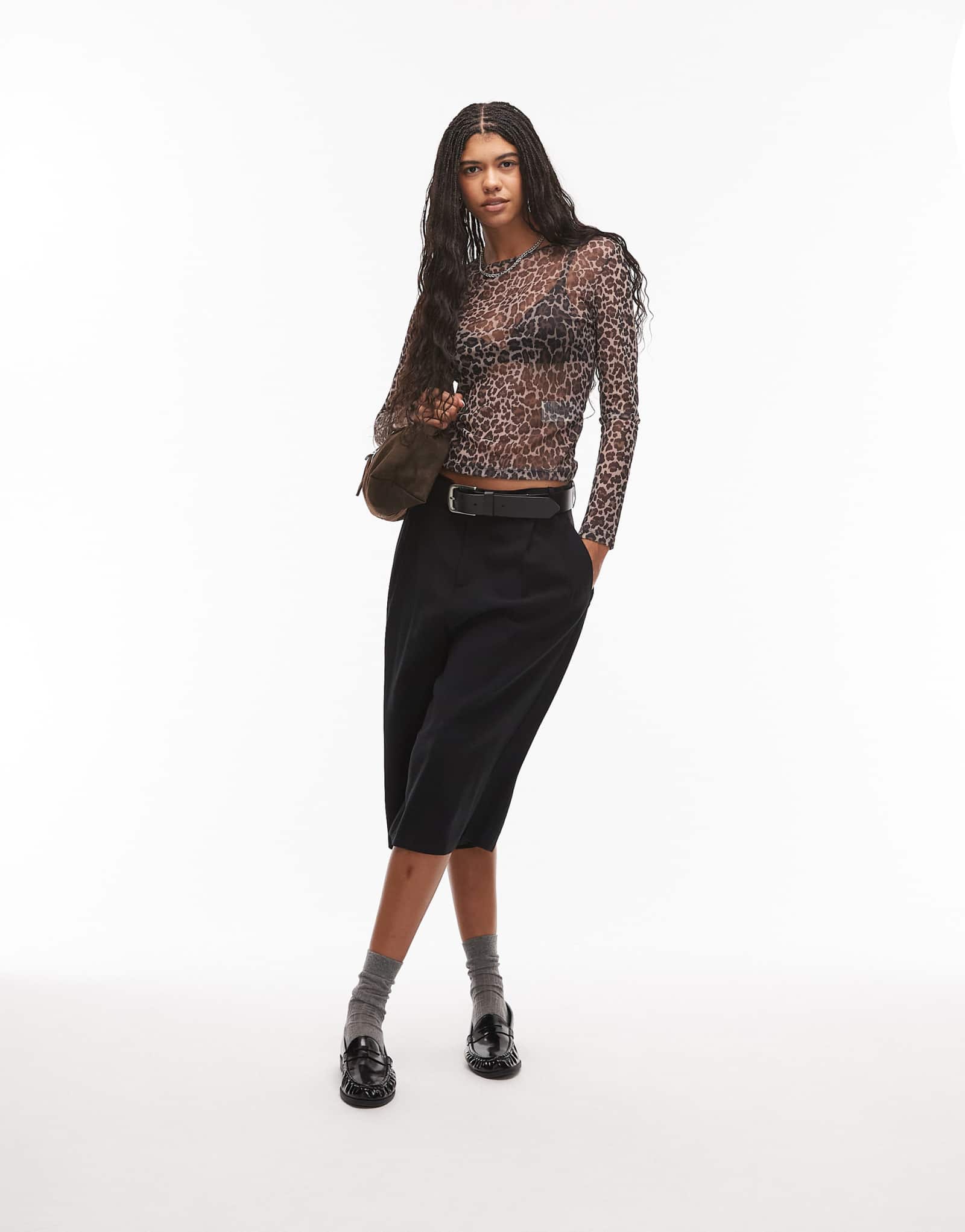 Сетчатый топ Tommy Jeans с леопардовым принтом