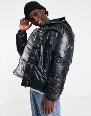 Tommy Jeans Metallic capsule reversible puffer jacket in black