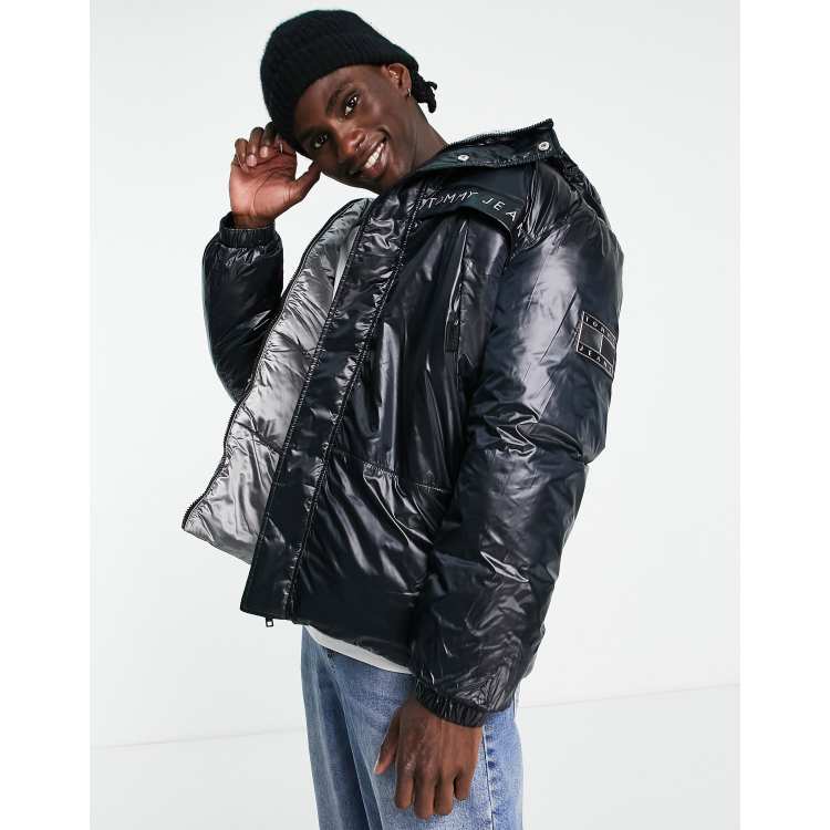 ASOS Plus Reflective Puffer Jacket in Metallic for Men