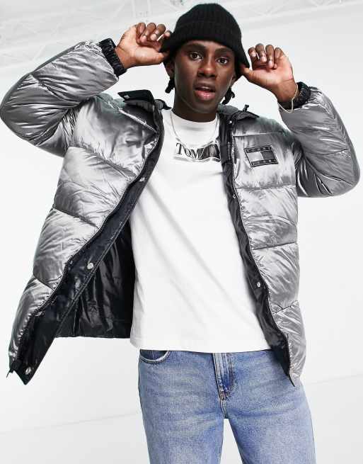 ASOS Plus Reflective Puffer Jacket in Metallic for Men