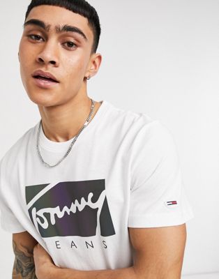 tommy jeans metallic logo t shirt