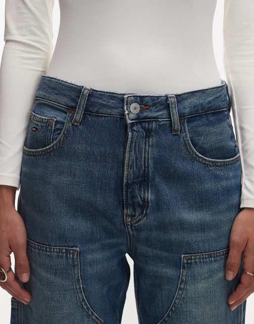 Tommy Jeans - Mia - Jean décontracté style charpentier à taille mi-haute - Bleu moyen, 4 de 5