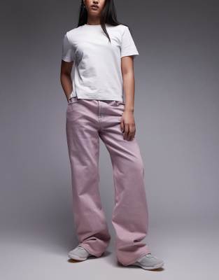 Tommy Jeans - Mia - Jean droit décontracté à taille mi-haute - Rose