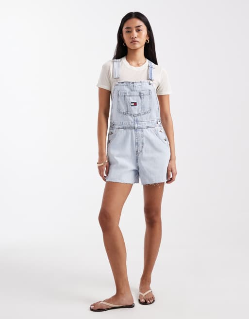 Tommy Jeans - Mia - Korte tuinbroek in lichte wassing blauw, 2 van 4