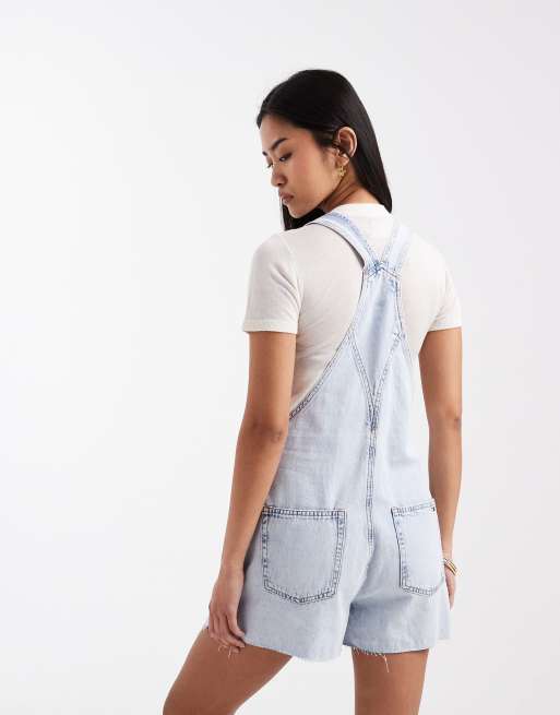 Tommy Jeans - Mia - Korte tuinbroek in lichte wassing blauw, 3 van 4