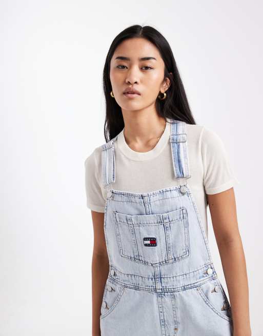 Tommy Jeans - Mia - Korte tuinbroek in lichte wassing blauw, 4 van 4
