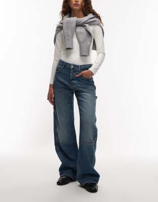 Tommy Jeans - Mia - Lässige Zimmermannsjeans in Mittelblau mit mittelhohem Bund
